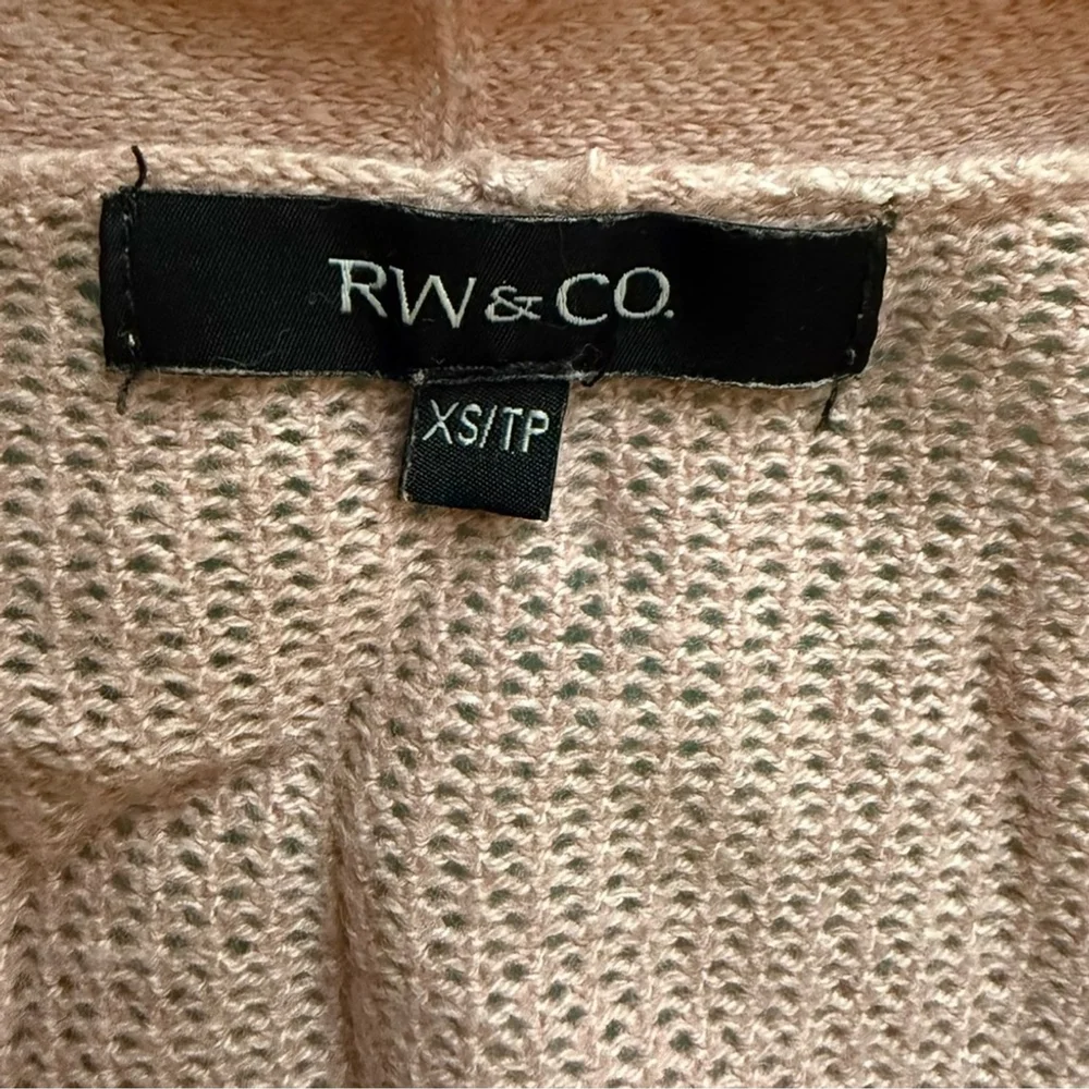 RW&CO. Blush Knit Open Front Cardigan 3/4 Sleeves Size XS Neutral Minimalist